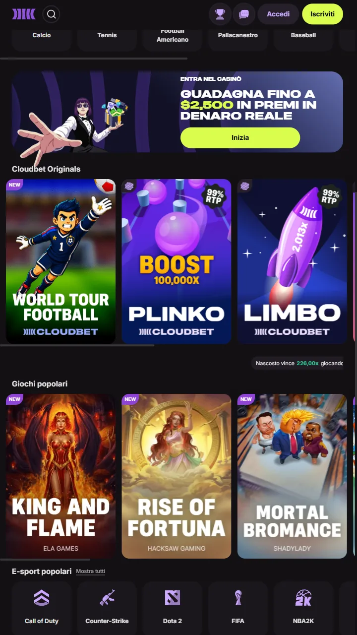 Captura 2 de Cloudbet