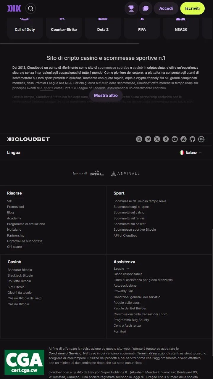 Captura 3 de Cloudbet